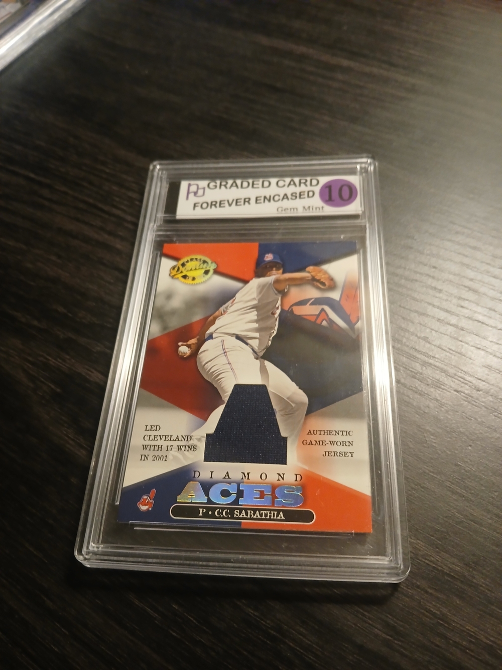 Donruss Aces C.C. Sabathia Jersey Card - Blue/Red/White Gem Mint 10